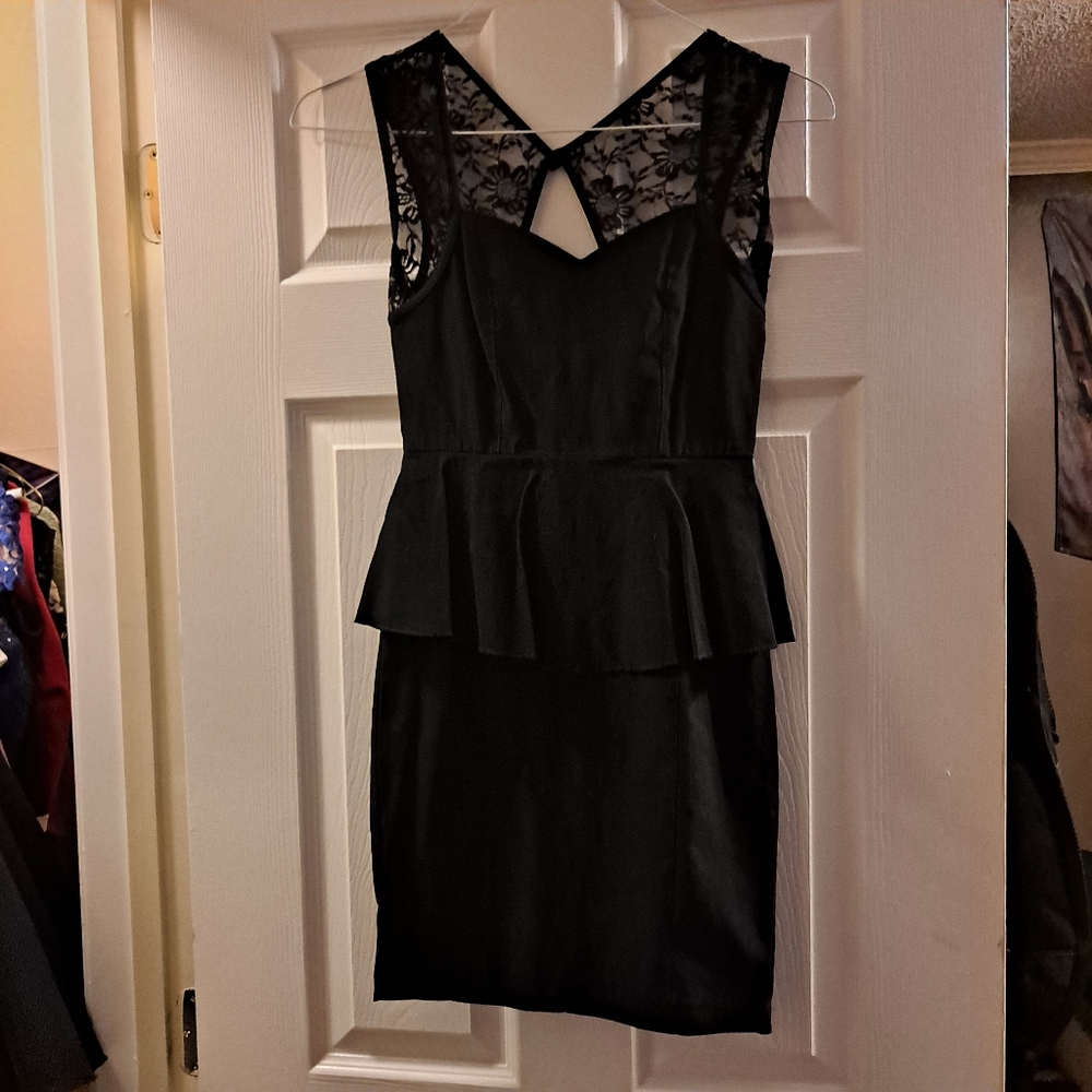 Black peplum dress